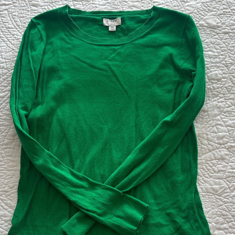J. Crew Vibrant Green Long Sleeve Tee